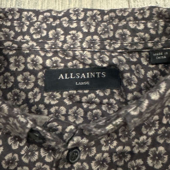 Allsaints Grunge Flower Pattern Long Sleeve Shirt Vintage - Picture 4 of 4